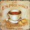 KJ Collection Metallschild Caffee Espresso 24 x 24cm