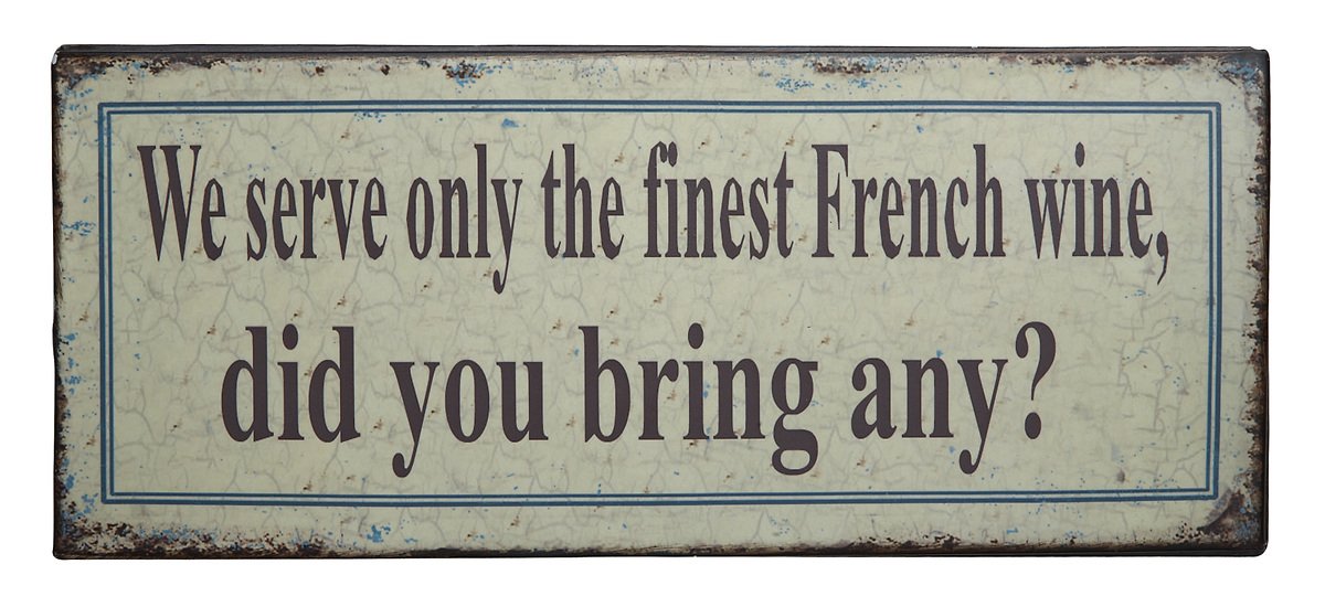 KJ Collection Metal Sign We Serve Only 31 x 13cm - Pic 1