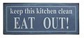 KJ Collection Metallschild Eat Out 31 x 13cm