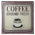 KJ Collection metal sign Coffee Ground Fresh 24 x 24cm