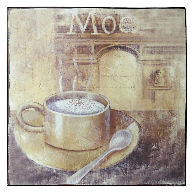 KJ Collection Metal Sign Mocca 24 x 24cm - Pic 1