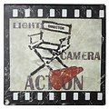 KJ Collection metal sign Lights Camera Action 24 x 24cm