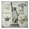 KJ Collection metal sign USA 24 x 24cm