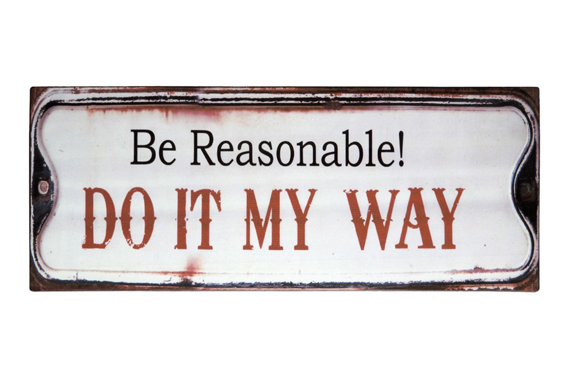 KJ Collection Metal Sign Do It My Way 39 x 15cm - Pic 1