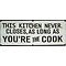 KJ Collection metal sign This Kitchen Never Closes 39 x 15cm