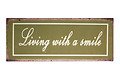 KJ Collection Metal Sign Living With A Smile 39 x 15cm