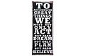 KJ Collection metal sign Act Dream Plan Believe 19 x 48cm