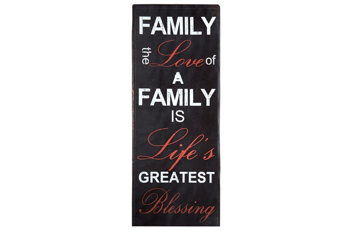 KJ Collection Metal Sign Family 19 x 48cm - Pic 1