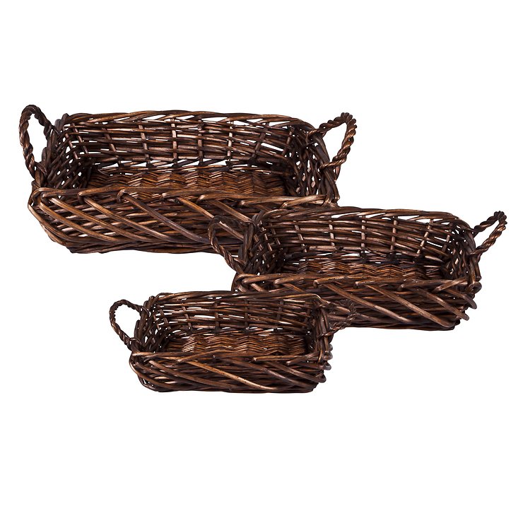 Broste wicker baskets Ozzy set of 3 brown - Pic 1