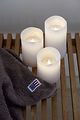 Sirius LED Echtwachskerze Tenna 3er Set mit Timer weiß - Thumbnail 1