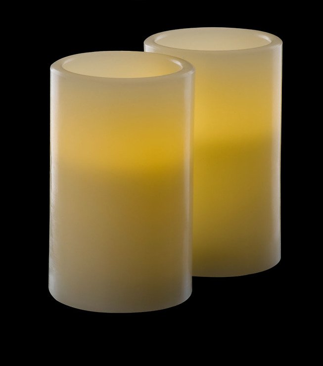 Sirius LED Real Wax Candle Vita Set di 2 7,5 x 12 cm avorio - Pic 1