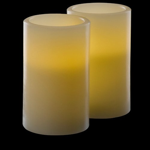 Sirius LED Real Wax Candle Vita Set of 2 7,5 x 12 cm ivory