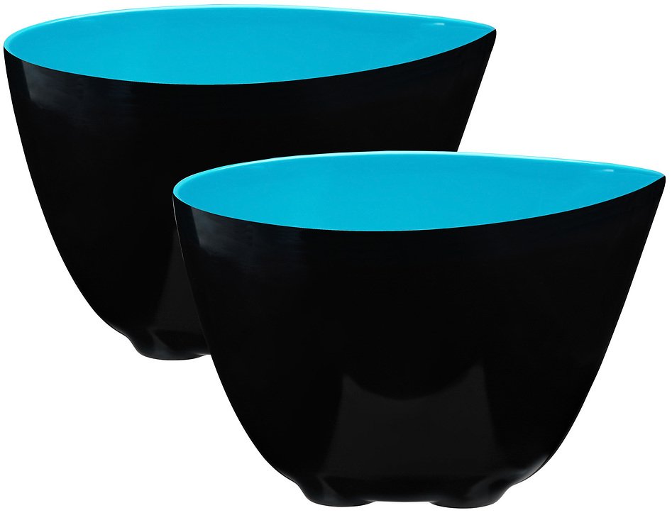Zone bowl mix black-turquoise 10cm set of 2 - Pic 1