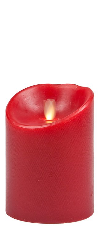 Luminara LED Kerze Echtwachs D 10 x H 13 cm bordeaux rot - Thumbnail 1