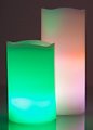 Dekotop LED Echtwachskerze elfenbein Farbwechsel mit Fernbedienung 2er Set - Thumbnail 4