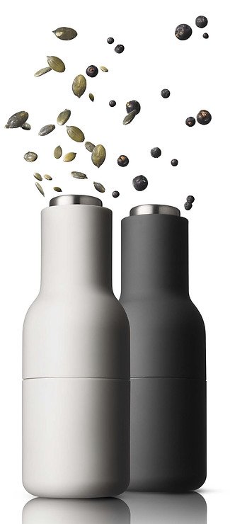 Menu Salz- und Pfeffermühle Bottle Grinder 2er Set grau offwhite - Thumbnail 2