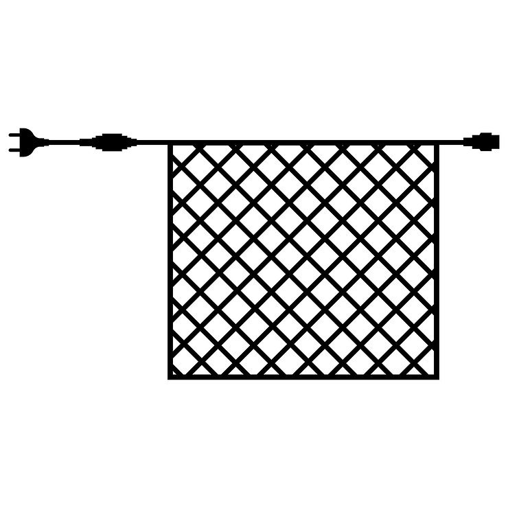 Réseau lumineux Sirius Tech-Line 196 LED blanc chaud 230V 3 x 3m noir - Thumbnail 2