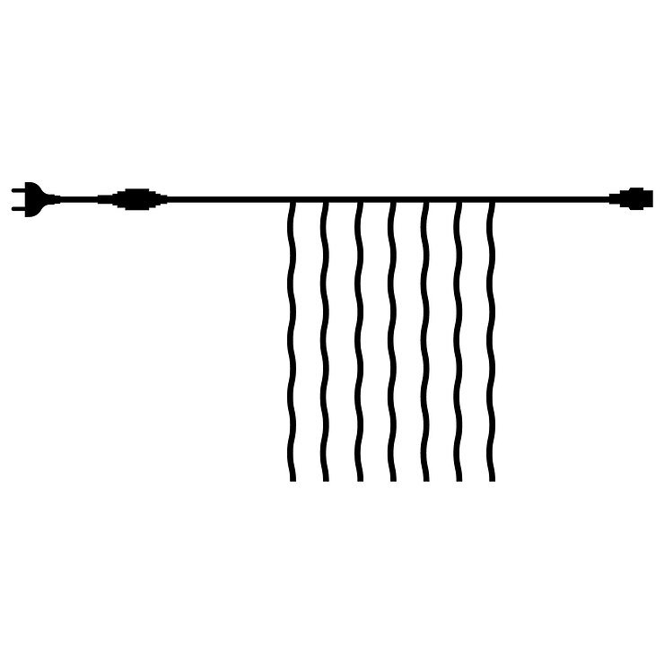 Kurtyna świetlna Sirius Tech-Line 100 LED 230V ciepła biel 1,5x2m czarna - Thumbnail 2