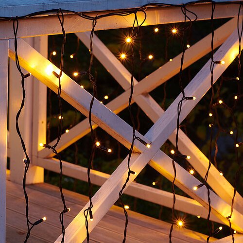 Sirius Tech-Line Lichtervorhang Start-Set 100 LED 230V warmweiß 1,5 x 2 m schwarz