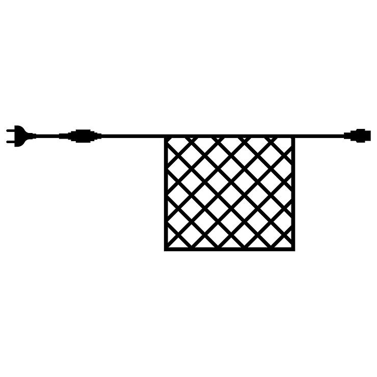 Réseau lumineux Sirius Tech-Line 90 LED blanc chaud 230V 1,2 x 1,2m noir - Thumbnail 2