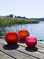 Broste Kugel- und Schwimmkerze outdoor 20cm orange - Thumbnail 5