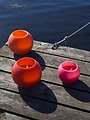 Broste Kugel- und Schwimmkerze outdoor 20cm pink - Thumbnail 3