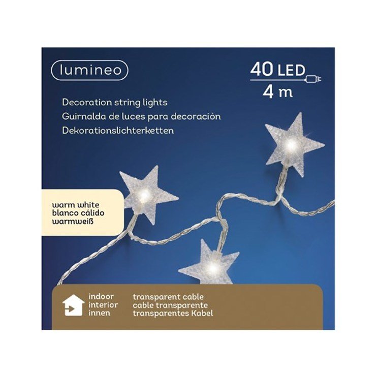 Kaemingk Lichterkette Acrylsterne 40 LED Innen 4m transparent - Thumbnail 4