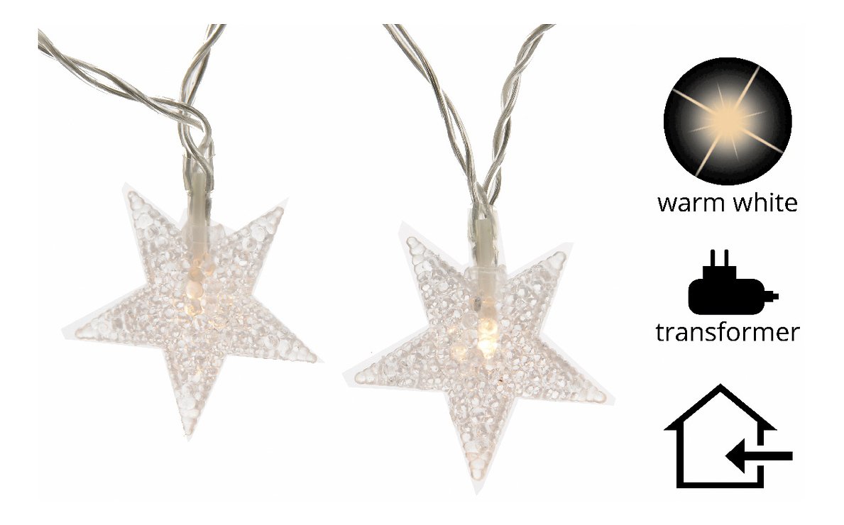 Kaemingk Lichterkette Acrylsterne 40 LED Innen 4m transparent - Thumbnail 2