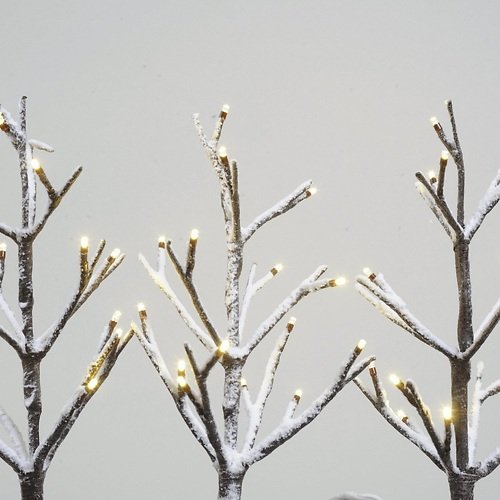 Kaemingk Mini-Weihnachtsbaum beschneit 48 LED 25cm außen