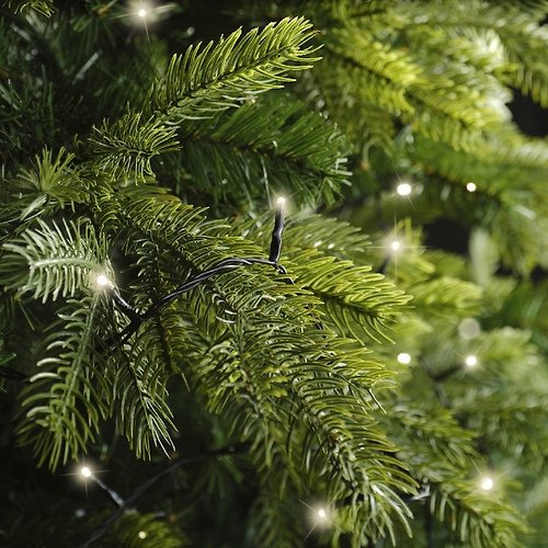 Catena luminosa Kaemingk con dimmer 120 LED bianco caldo per esterno 9m nero