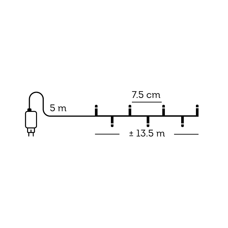 Kaemingk Lumineo Basic LED String Lights with Dimmer, 180 Warm White LEDs, 13.5 m, Black (Outdoor Use) - Bild 5 Kaemingk Lumineo Basic LED String Lights with Dimmer, 180 Warm White LEDs, 13.5 m, Black (Outdoor Use) - Bild 5