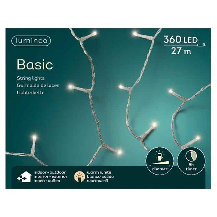 Kaemingk Lumineo LED-Lichterkette Basic mit Dimmer 360 LED warmweiß außen 27 m transparent - Thumbnail 2