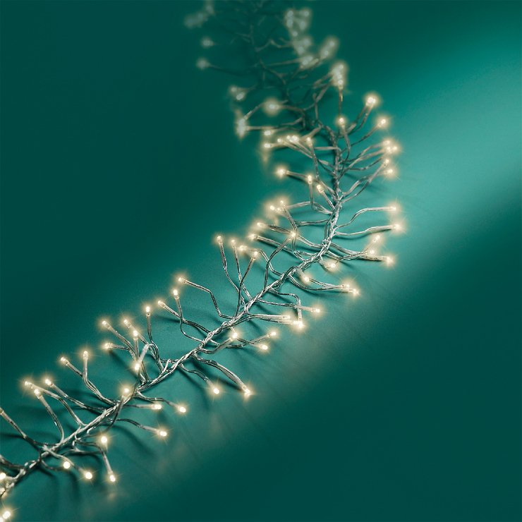 Kaemingk Lumineo klaster łańcuch świetlny 1512 LED ciepły biały 13,5m przezroczysty zewnętrzny - Thumbnail 4