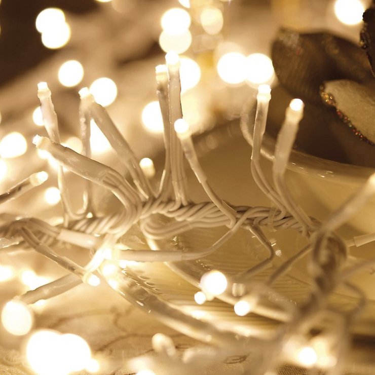 Kaemingk Lumineo klaster łańcuch świetlny 1512 LED ciepły biały 13,5m przezroczysty zewnętrzny - Thumbnail 3