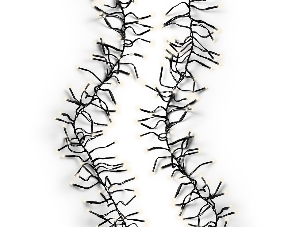 Chaîne lumineuse Kaemingk Cluster 1512 LED blanc chaud extérieur 13,5m noir - Thumbnail 3