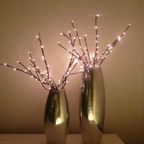 Kaemingk Lichterzweig 60 LED braun 50cm innen/außen