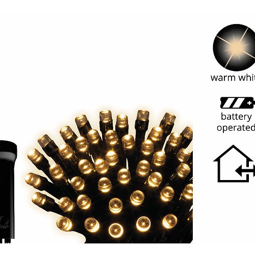 Kaemingk Lichterkette Ricelight 48 LED Batterie außen 3,5m schwarz