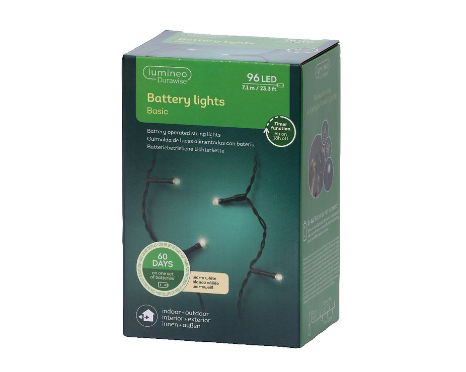 Kaemingk Lumineo wróżki Ricelight 96 LED 7.1m zasilany bateryjnie czarny na zewnątrz - Thumbnail 5