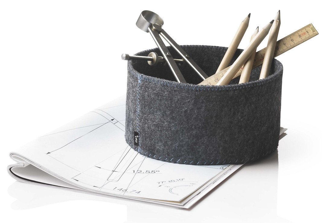 Menu Brotkorb 3er Set Filz anthrazit - Thumbnail 2