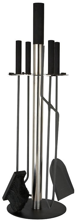 Zone fireplace set stainless steel 5-piece - Pic 1