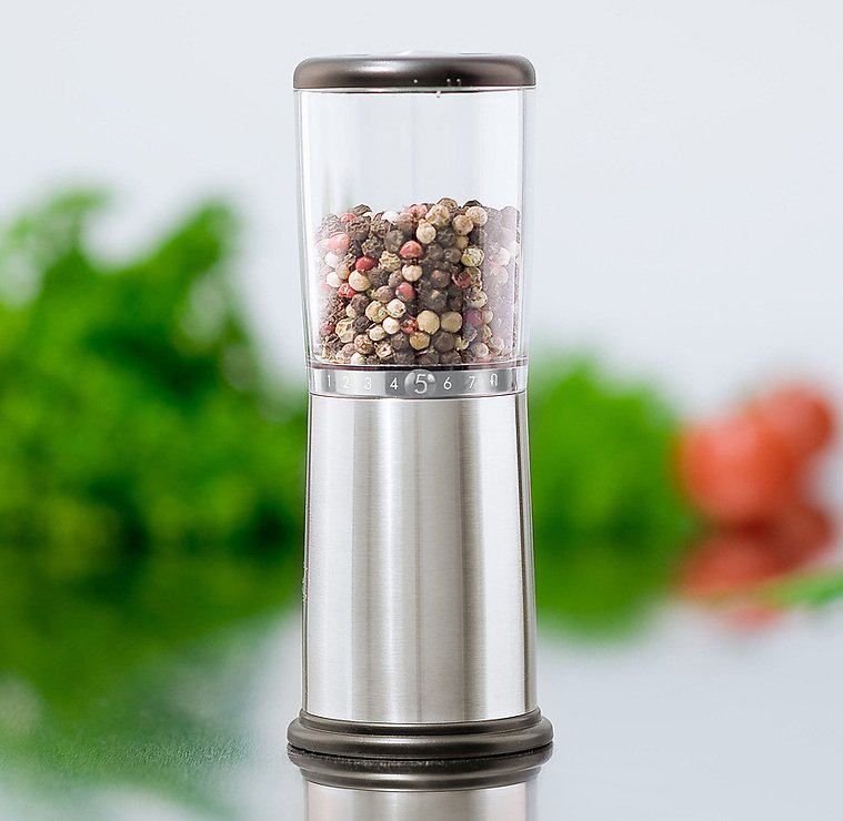 AdHoc Gewürzmühle Schubeck Edelstahl Acryl 5,5 x 15,5 cm - Thumbnail 2