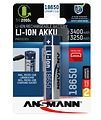 ANSMANN Batterie Li-Ion 18650 3400 mAh avec prise de charge Micro-USB - Thumbnail 1