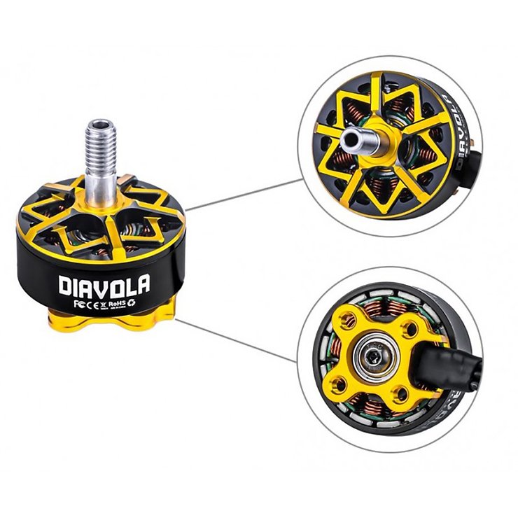 Axisflying 2207 2020KV FPV Motor Schwarz Gold - Thumbnail 5