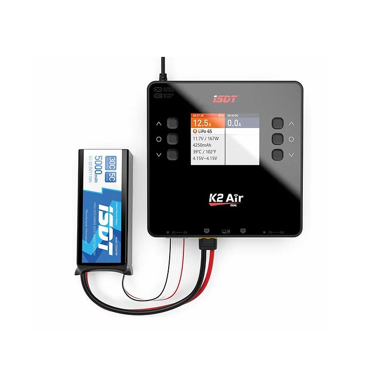 ISDT SMART DUO CHARGER K2 AIR, 20A, 2X6S LIPO, AC 200W / DC 2X 500W Ladegerät - Thumbnail 2