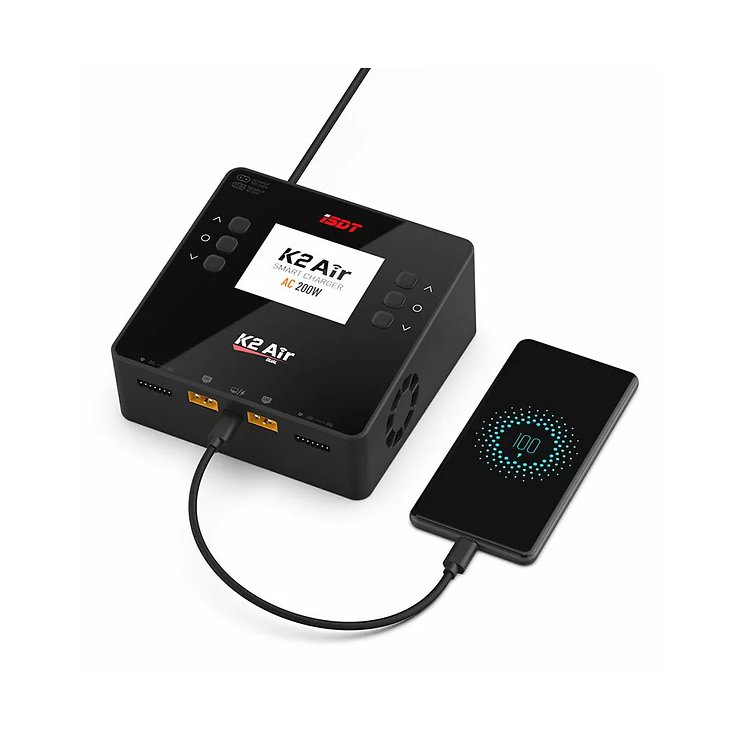 ISDT SMART DUO CHARGER K2 AIR, 20A, 2X6S LIPO, AC 200W / DC 2X 500W Ladegerät - Thumbnail 3