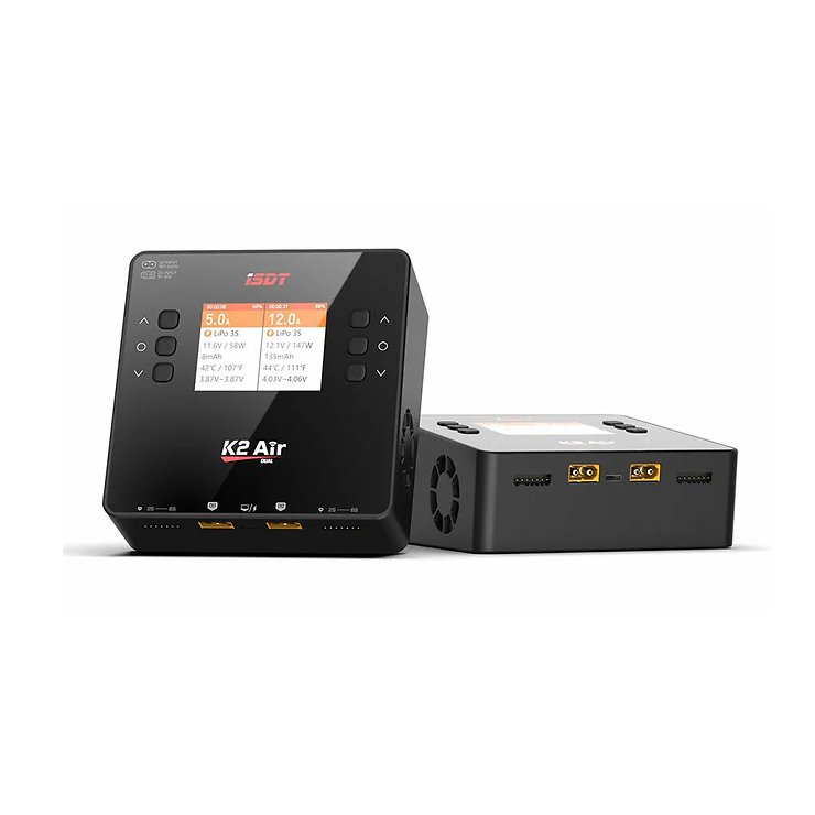 ISDT SMART DUO CHARGER K2 AIR, 20A, 2X6S LIPO, AC 200W / DC 2X 500W Ladegerät - Thumbnail 1