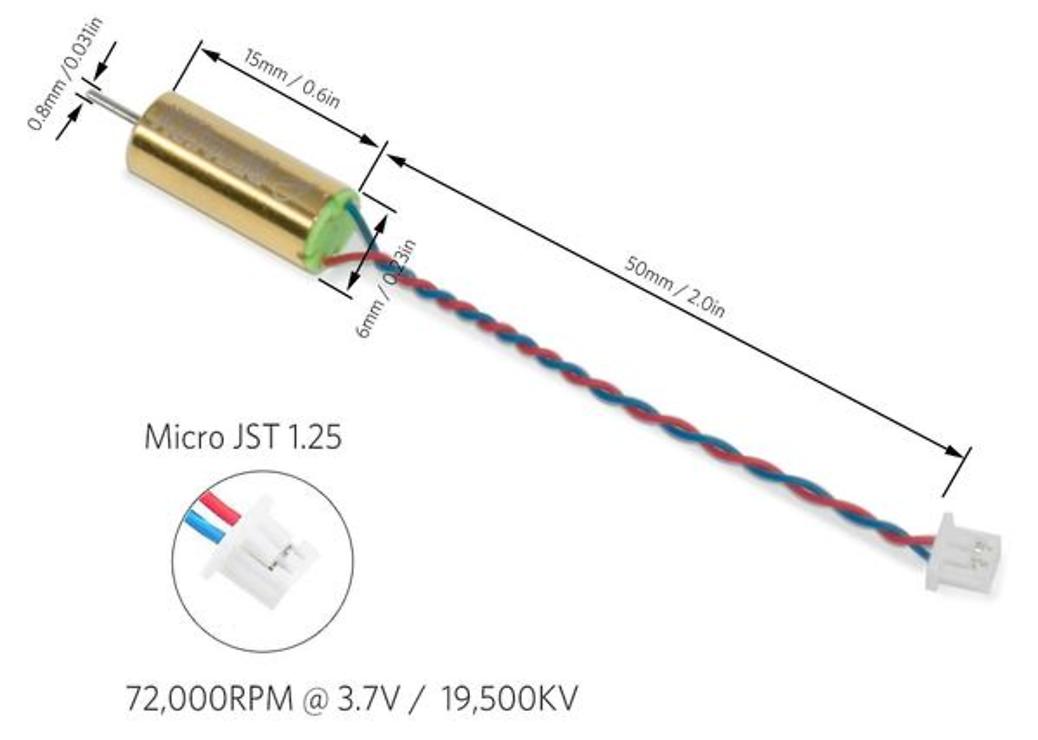 BETAFPV RC Motor für Tiny Whoop 19500KV 6x15mm 4 Stück - Thumbnail 2