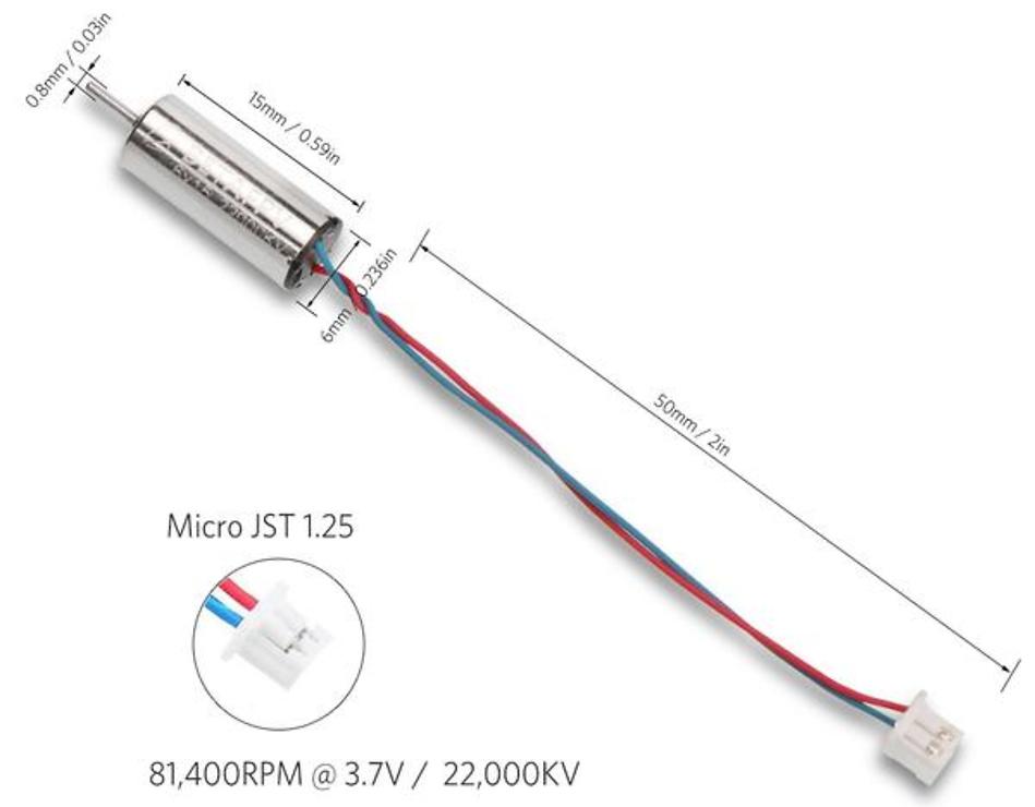 BETAFPV RC Motor für Tiny Whoop 22000KV 6x15mm 4 Stück - Thumbnail 4