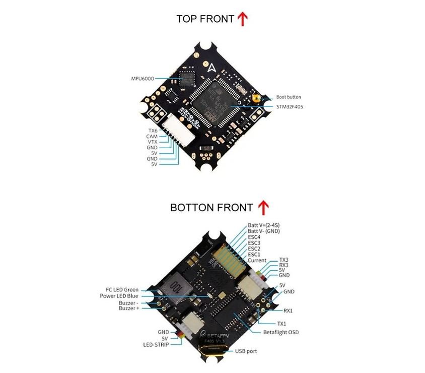 BetaFPV F4 Brushless Flight Controller ESC Stack V2 BLHeli_32 - Thumbnail 2