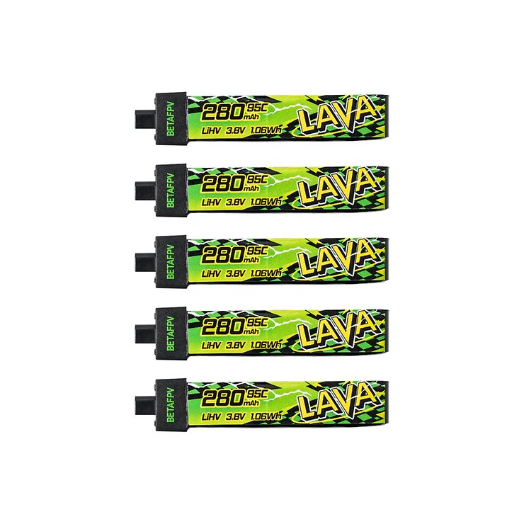 BetaFPV LAVA II Lipo Akku 95C LiHV 280mAh 1S 5 Stück - Thumbnail 1